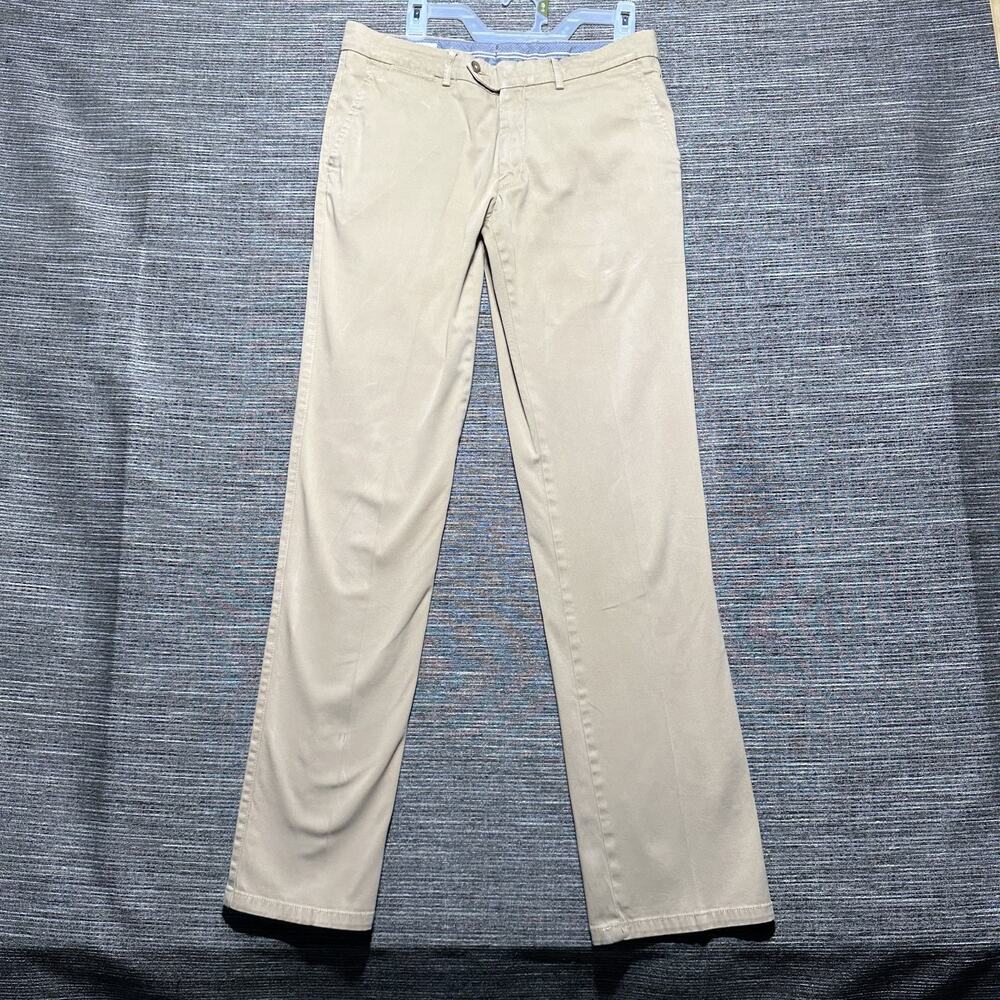 Ballin Chino Pants Men's 33 Khaki Beige Pima Striaght Pleated